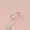 S925 Silver Freshwater Pearl Zircon Adjustable Ring