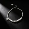 S925 Silver Chip Bead Pearl Star CZ Bracelet