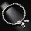 S925 Silver Retro Charm Bead Stretch Bracelet S925 Silver Retro Charm Bead Stretch Bracelet