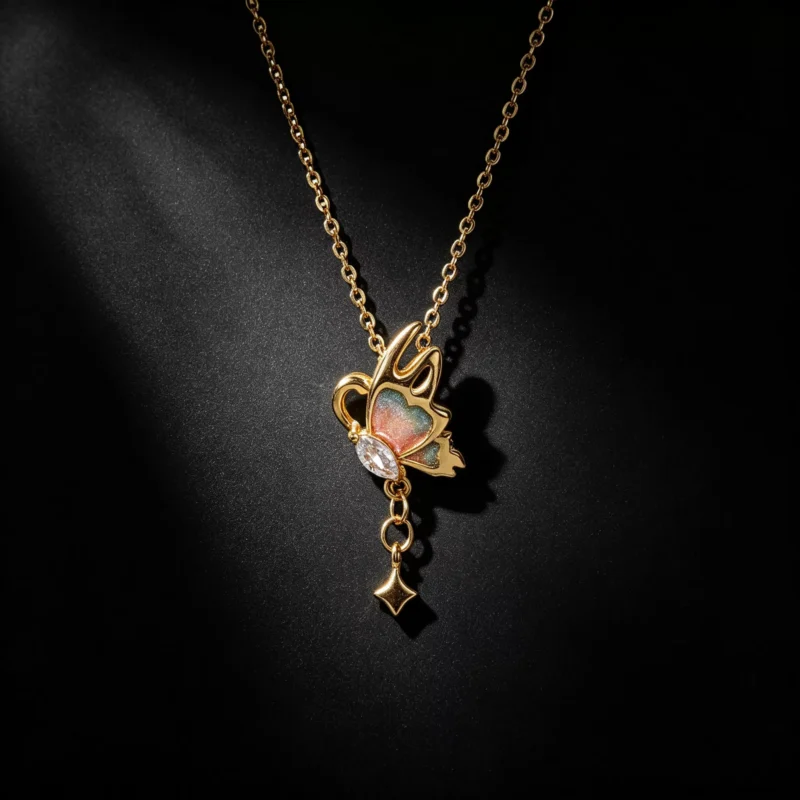 S925 Enamel Butterfly Zircon Pendant Necklace S925 Enamel Butterfly Zircon Pendant Necklace