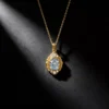 S925 Vintage Light‑Blue Cubic Zirconia Necklace S925 Vintage Light‑Blue Cubic Zirconia Necklace