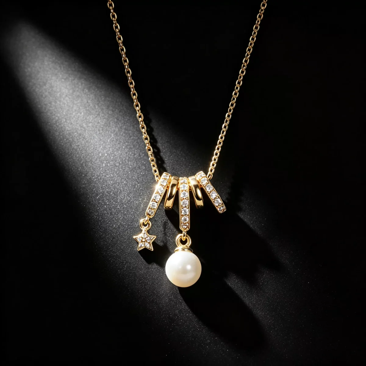 S925 Hetian Jade Star Zircon Pendant Necklace