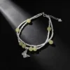 S925 Silver Double‑Strand Hetian Jade Butterfly Bracelet