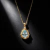 S925 Vintage Teardrop Light‑Blue Zircon Necklace S925 Vintage Teardrop Light‑Blue Zircon Necklace
