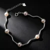 S925 Silver Freshwater Pearl Wavy Bracelet