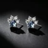 Cat‑Paw Fine Silver CZ Stud Earrings
