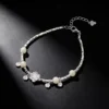 S925 Silver Hetian Jade Lotus Charm Bracelet