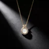 S925 Agate Zircon Bow‑knot Pendant Necklace