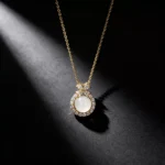 S925 Agate Zircon Bow‑knot Pendant Necklace