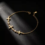 S925 Silver Cubic Zirconia Cross Bracelet