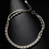 S925 Sterling Silver Double Layer Olive Bead Bracelet S925 Sterling Silver Double Layer Olive Bead Bracelet