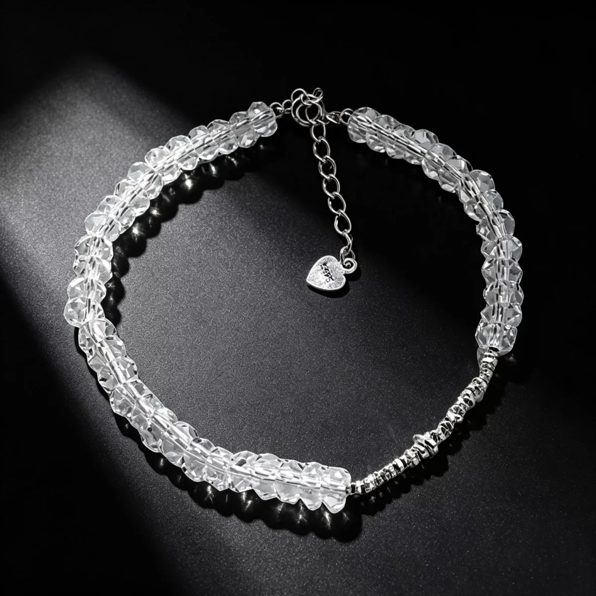 S925 Silver Clear Quartz Beaded Bracelet