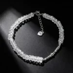 S925 Silver Clear Quartz Beaded Bracelet