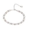 S925 Sterling Silver Natural Pearl Crystal Ball Bracelet