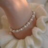 S925 Sterling Silver Natural Pearl Crystal Ball Bracelet