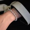 S925 Sterling Silver Natural Pearl Crystal Ball Bracelet
