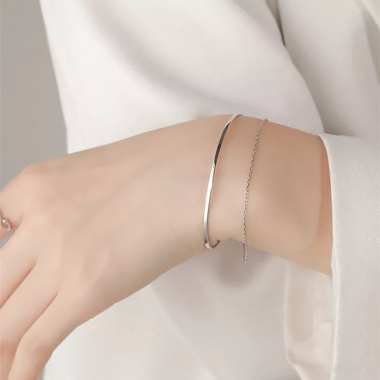 S925 Sterling Silver Double‑Layer Bracelet