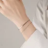 S925 Sterling Silver Double‑Layer Bracelet