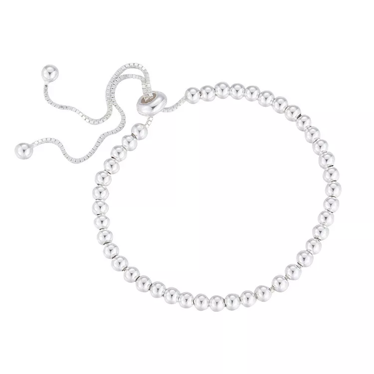 S925 Sterling Silver Adjustable Bead Bracelet