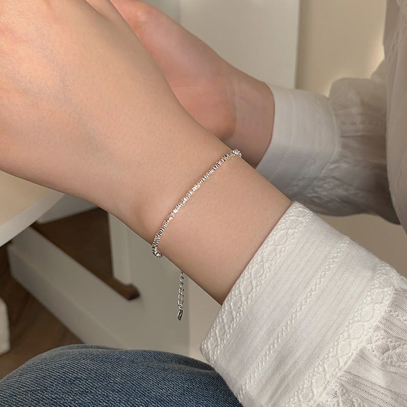 S925 Sterling Silver Tiny Fragment Bead Bracelet