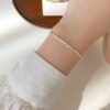 S925 Sterling Silver Tiny Fragment Bead Bracelet