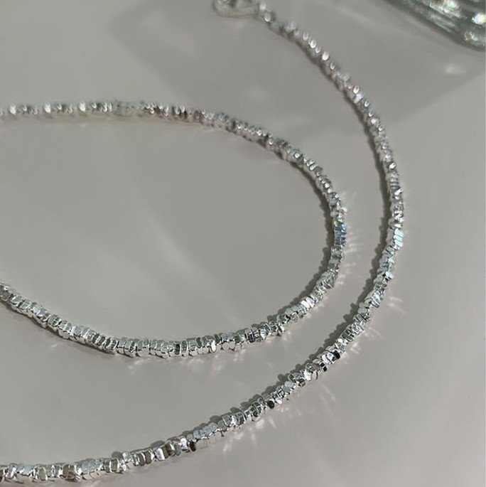 S925 Sterling Silver Tiny Fragment Bead Bracelet