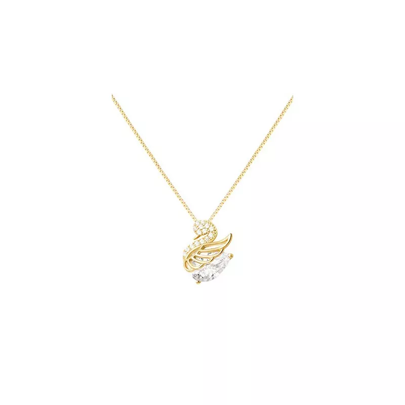 Geowence S925 Sterling Silver Swan Pendant Necklace