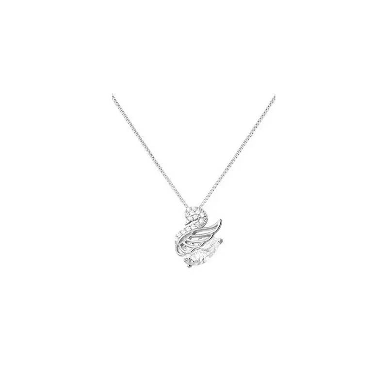 Geowence S925 Sterling Silver Swan Pendant Necklace