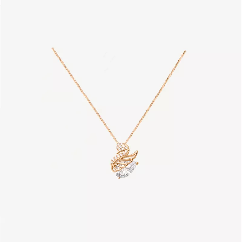 Geowence S925 Sterling Silver Swan Pendant Necklace