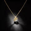 Geowence S925 Sterling Silver Swan Pendant Necklace