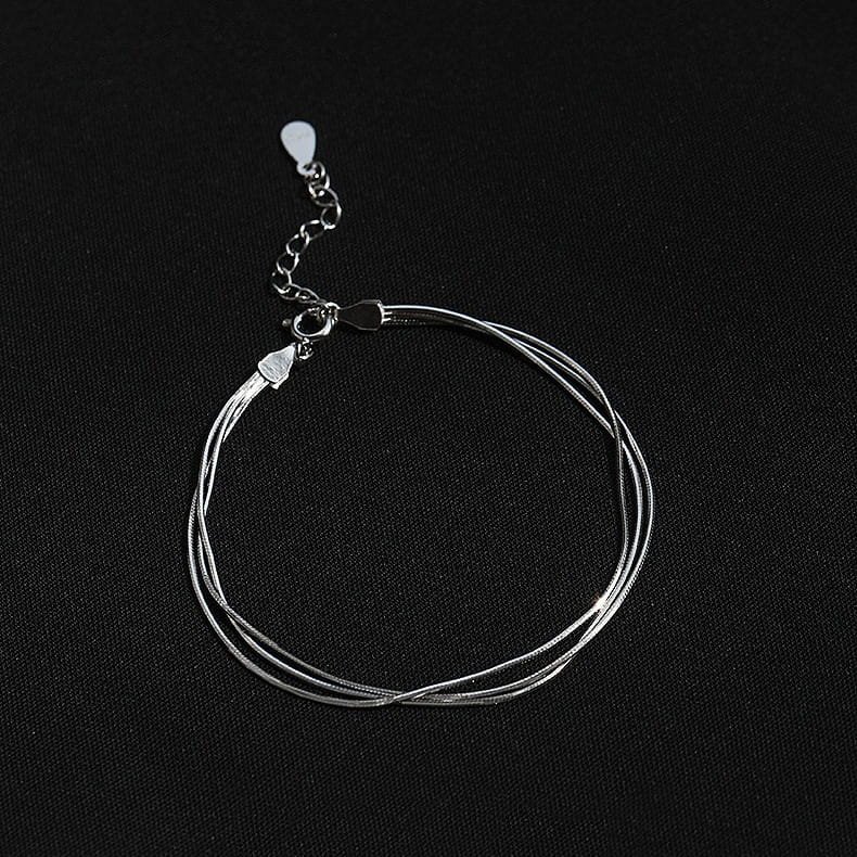 S925 Sterling Silver Multi-layer Snake Chain Bracelet S925 Sterling Silver Multi-layer Snake Chain Bracelet