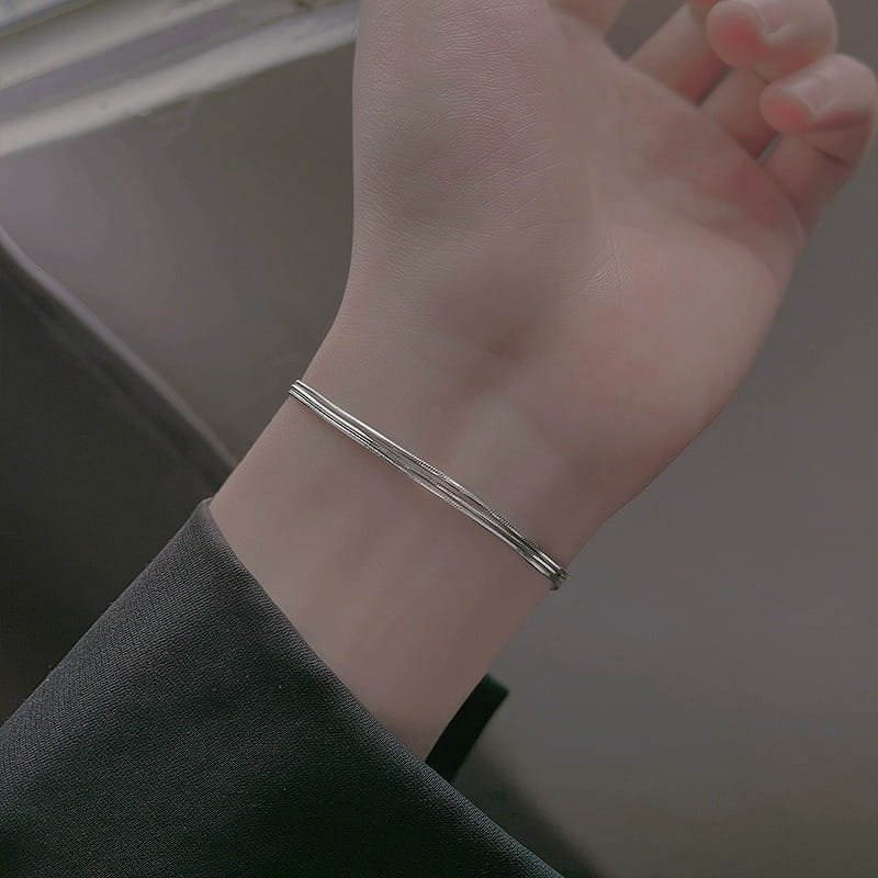 S925 Sterling Silver Multi-layer Snake Chain Bracelet S925 Sterling Silver Multi-layer Snake Chain Bracelet