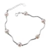 S925 Silver Freshwater Pearl Wavy Bracelet