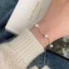 S925 Silver Freshwater Pearl Wavy Bracelet