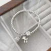 S925 Silver Retro Charm Bead Stretch Bracelet S925 Silver Retro Charm Bead Stretch Bracelet