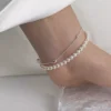 S925 Silver Dual‑Layer Pearl Bracelet