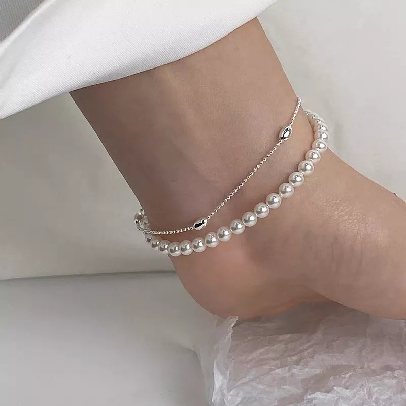 S925 Silver Dual‑Layer Pearl Bracelet