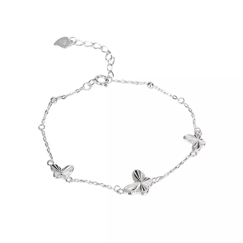 S990 Silver Delicate Butterfly Chain Bracelet S990 Silver Delicate Butterfly Chain Bracelet