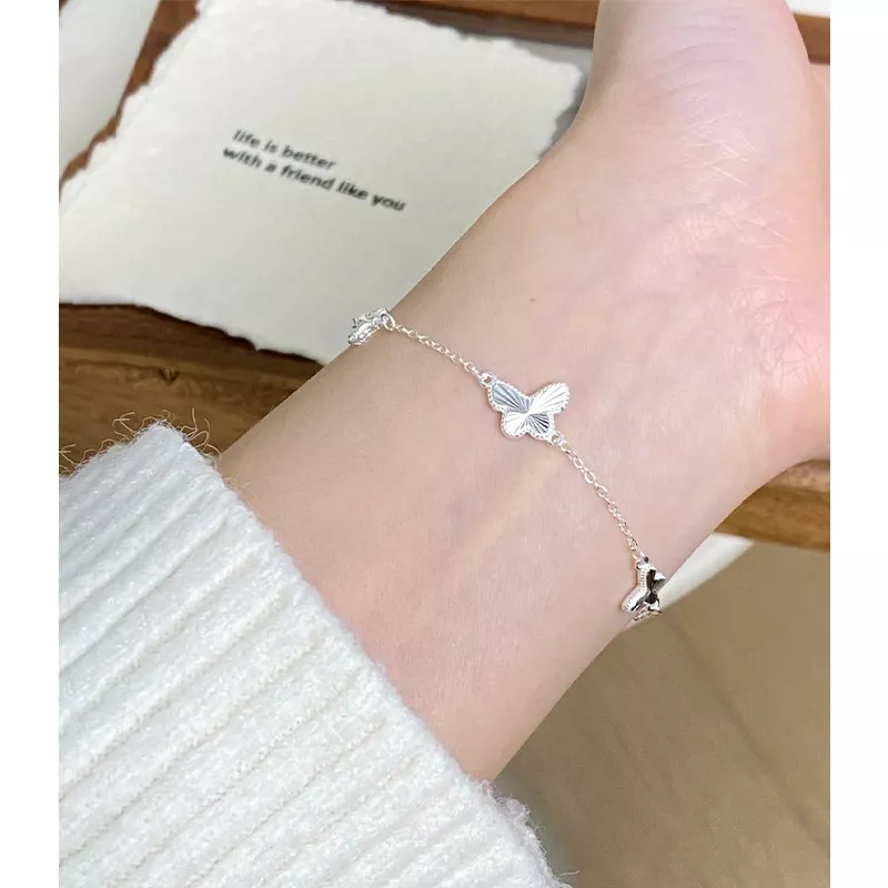 S990 Silver Delicate Butterfly Chain Bracelet S990 Silver Delicate Butterfly Chain Bracelet