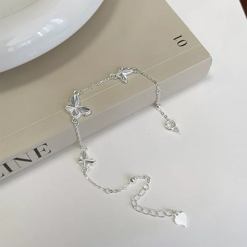 S990 Silver Delicate Butterfly Chain Bracelet S990 Silver Delicate Butterfly Chain Bracelet