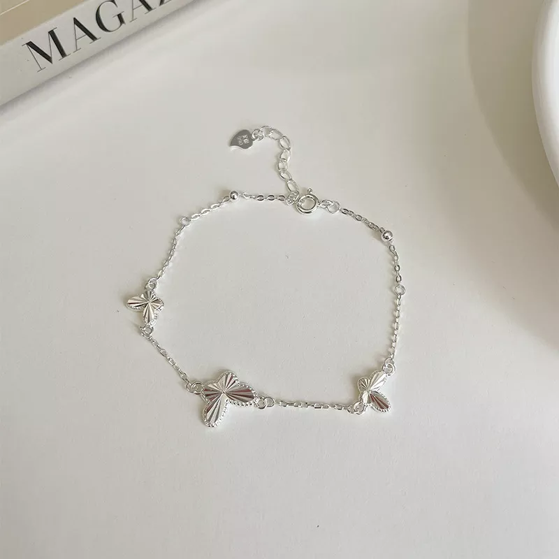 S990 Silver Delicate Butterfly Chain Bracelet S990 Silver Delicate Butterfly Chain Bracelet