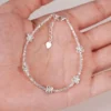 S925 Silver Tiny Butterfly Chip Bead Bracelet