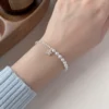 S925 Silver Chip Bead Pearl Star CZ Bracelet