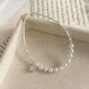 S925 Silver Chip Bead Pearl Star CZ Bracelet