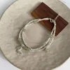 S925 Silver Double‑Strand Hetian Jade Butterfly Bracelet