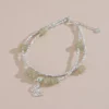 S925 Silver Double‑Strand Hetian Jade Butterfly Bracelet