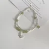 S925 Silver Double‑Strand Hetian Jade Butterfly Bracelet