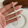 S925 Silver Woven Bead Bracelet with Large Simulated Pearl