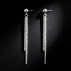 S925 Silver Long Tassel Dangle Drop Earrings S925 Silver Long Tassel Dangle Drop Earrings