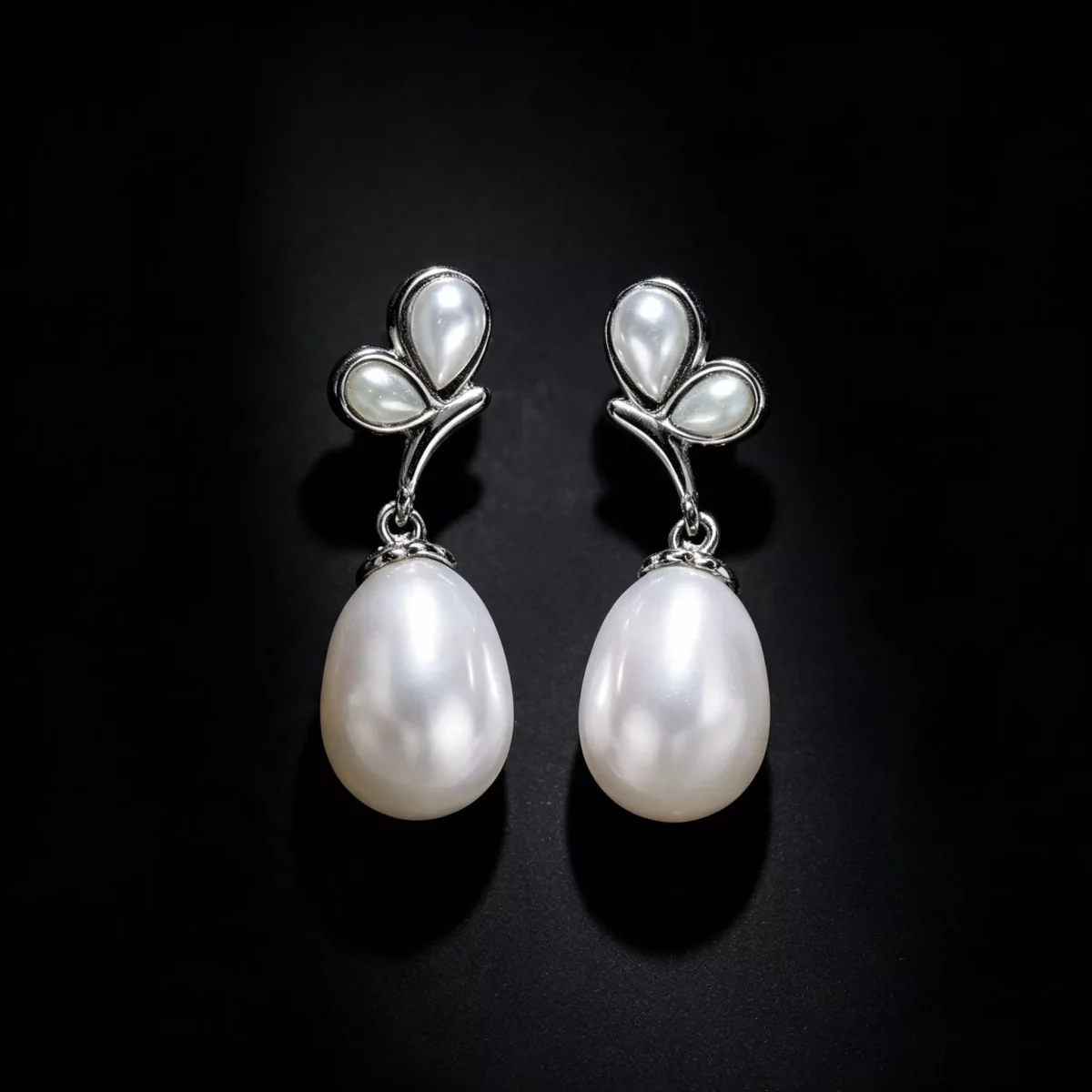 S925 Silver Butterfly Shell Pearl Drop Earrings